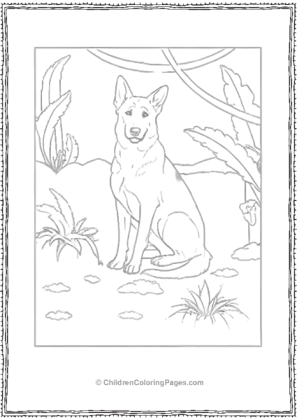 German Shephard In A Grassy Field Free PDF Printable