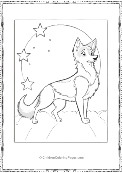 German Shephard Infront Of Stars Free PDF Printable