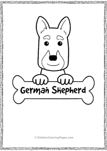 German Shephard With A Bone Free PDF Printable