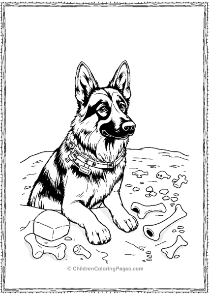 German Shepherd As An Archaeologist Free PDF Printable