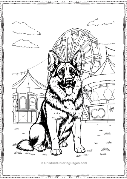 German Shepherd At A Carnival Free PDF Printable