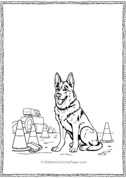 German Shepherd At A Construction Site Scaled Free PDF Printable