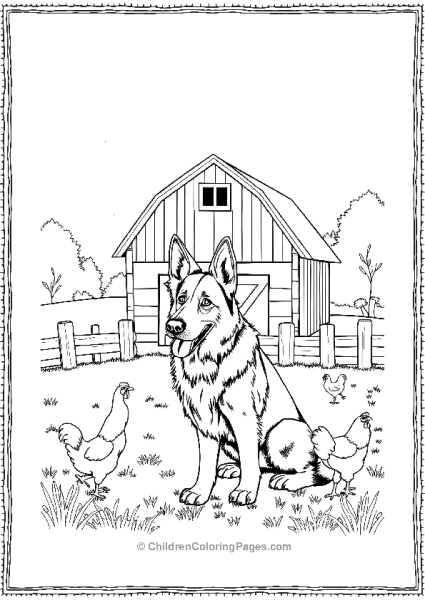 German Shepherd At A Small Farm Free PDF Printable