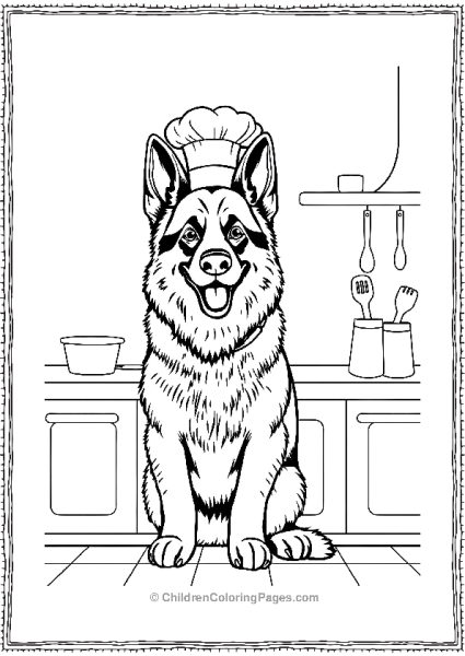 German Shepherd Dressed As A Chef Free PDF Printable