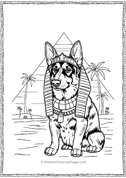 German Shepherd Dressed As A Pharaoh Free PDF Printable