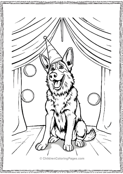 German Shepherd In A Circus Tent Free PDF Printable