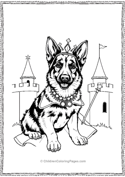 German Shepherd In A Princess Dress Free PDF Printable