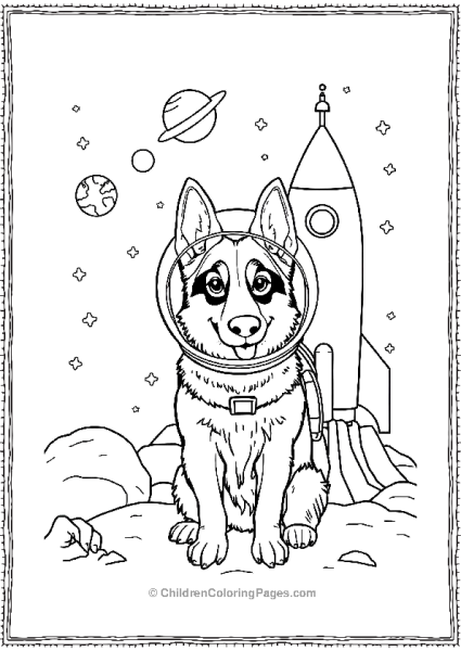 German Shepherd In Space Free PDF Printable