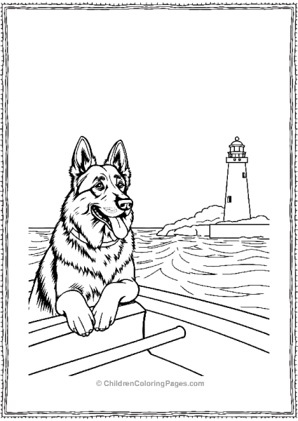 German Shepherd Near A Light House Free PDF Printable