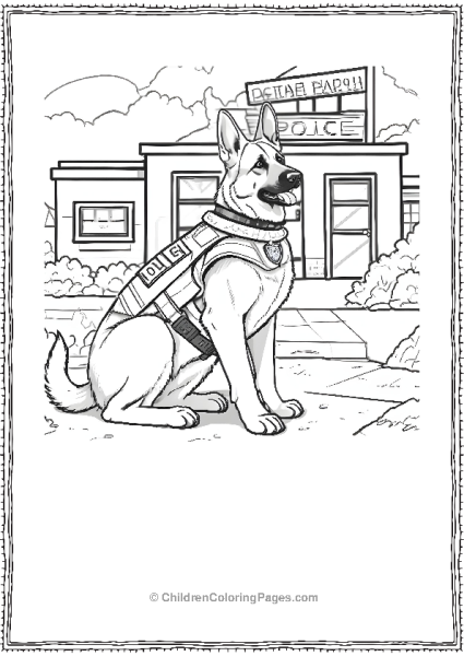 German Shepherd Police Dog Free PDF Printable