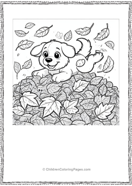 German Shepherd Puppy Jumping In Leaves Free PDF Printable