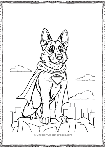 German Shepherd Wearing A Cape Free PDF Printable