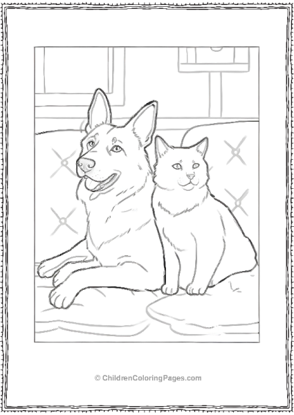 German Shepherd With A Cat Free PDF Printable