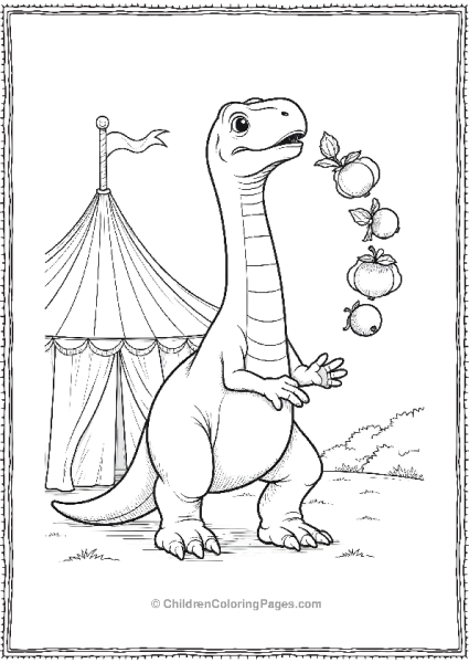 Giganotosaurus Juggling Fruits With A Simple Circus Free PDF Printable