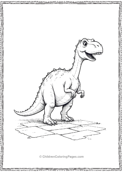 Giganotosaurus Playing Hopscotch With Minimalist Style Free PDF Printable