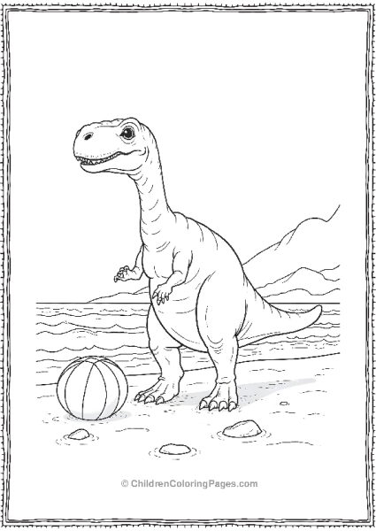 Giganotosaurus Playing With A Beach Ball Free PDF Printable