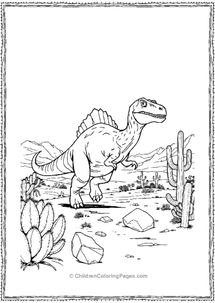 Giganotosaurus Running Across A Desert With Detail Free PDF Printable