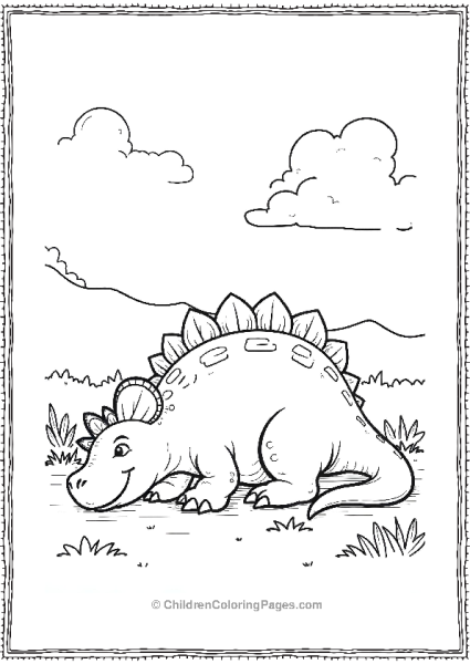 Giganotosaurus Sleeping On The Ground Smiling With Flowers Free PDF Printable