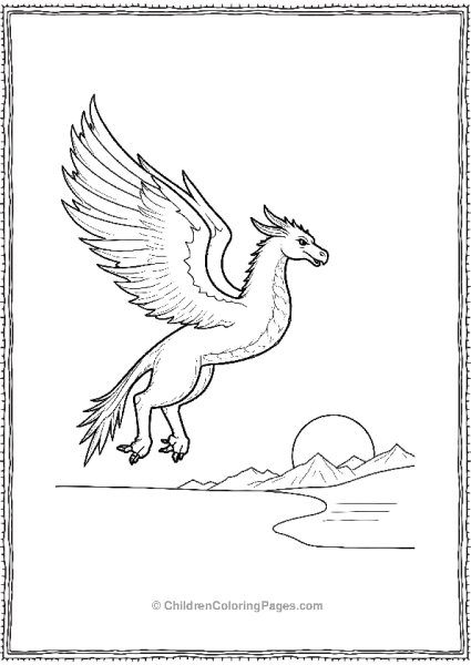 Griffin Flying At Sunset Free PDF Printable