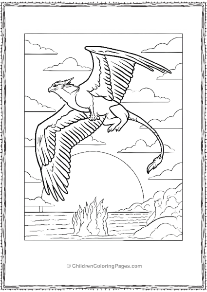 Griffin Flying In The Sky Free PDF Printable