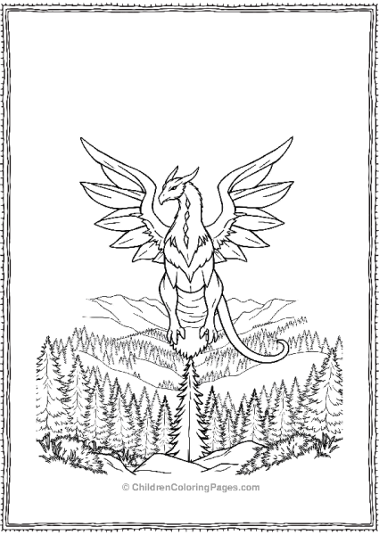 Griffin Overlooking A Forest Free PDF Printable