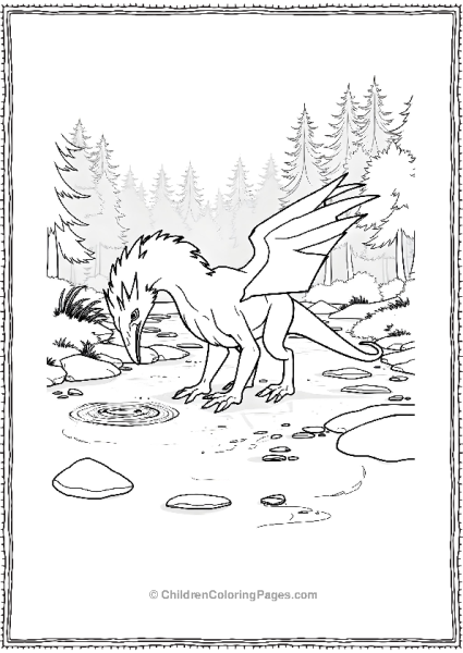 Griffin Standing In A Stream Free PDF Printable