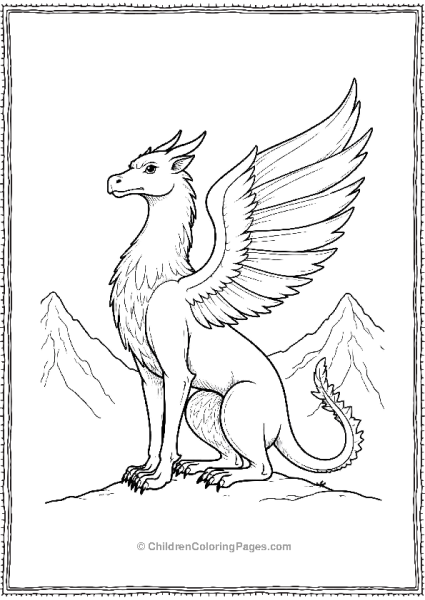 Griffin Standing Tall With Wings Folded Free PDF Printable