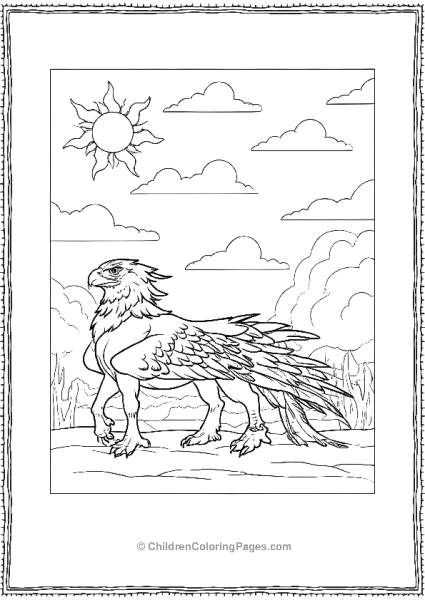 Griffin Standing Under The Summer Sun Free PDF Printable