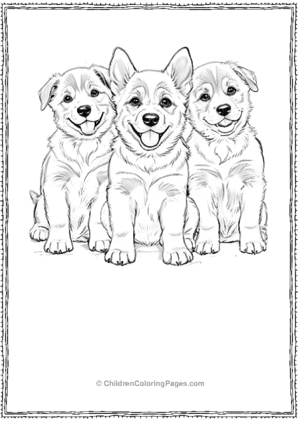 Group Of German Shephard Puppies Free PDF Printable