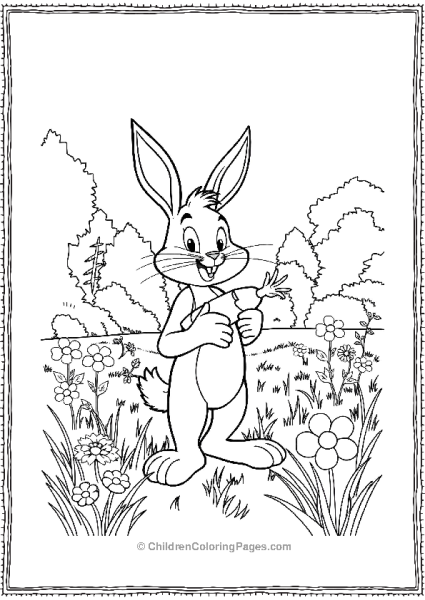 Happy Bugs Bunny With Carrot Free PDF Printable