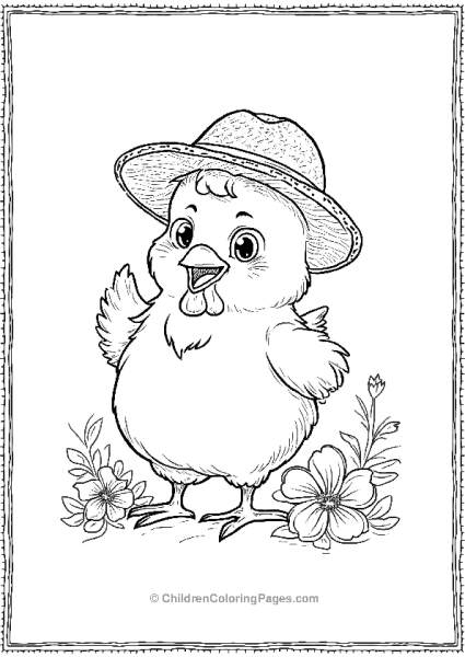 Happy Chicken In A Hat Free PDF Printable