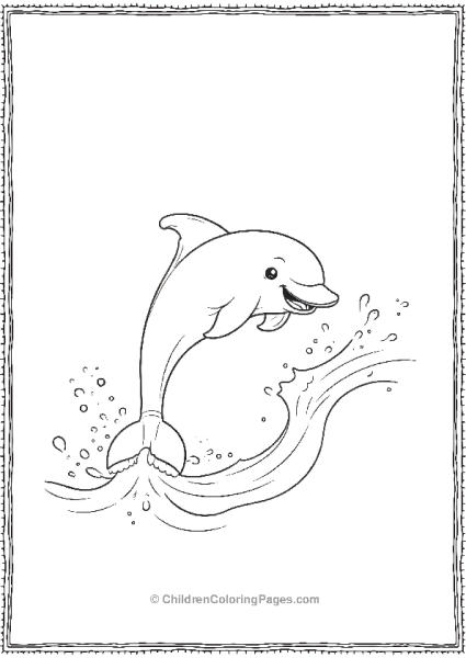 Happy Dolphin Leaping Out Of The Water  Free PDF Printable