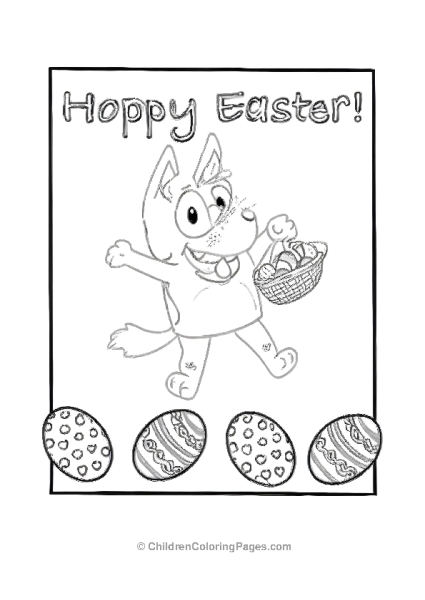 Happy Easter Bluey Free PDF Printable