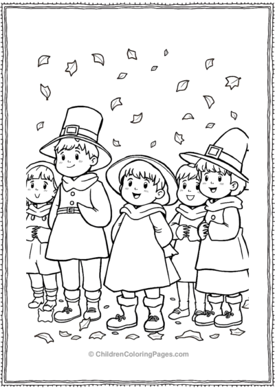 Happy-Pilgrim-Children-Watching-The-Parade Free PDF Printable