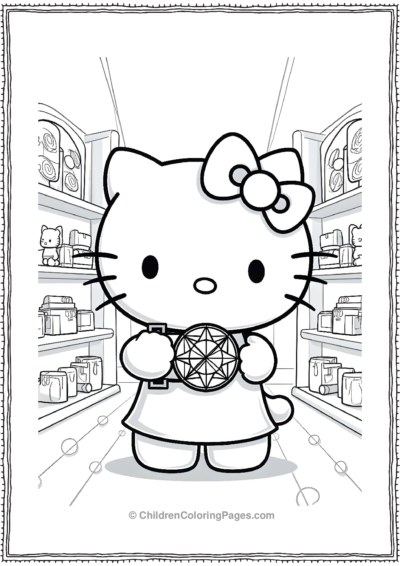 Hello-Kitty-Holding-A-Kaleidoscope Free PDF Printable