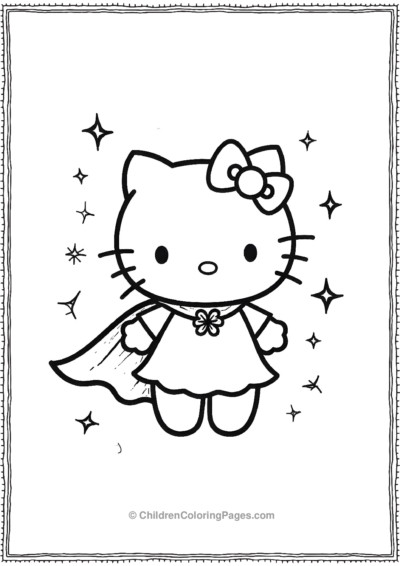 Hello-Kitty-In-A-Cape Free PDF Printable