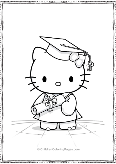 Hello-Kitty-In-A-Graduation-Cap Free PDF Printable