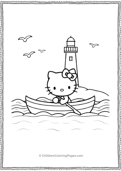 Hello-Kitty-In-A-Rowboat Free PDF Printable