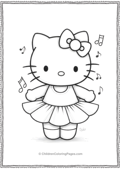 Hello-Kitty-In-A-Tutu-Made-Of-Basic-Geometric-Shapes Free PDF Printable