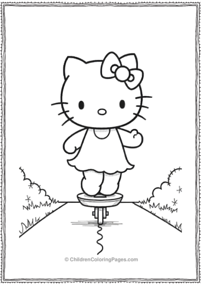 Hello-Kitty-On-A-Pogo-Stick Free PDF Printable