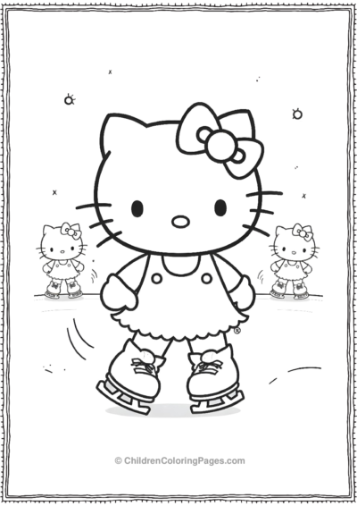 Hello-Kitty-On-Roller-Skates Free PDF Printable