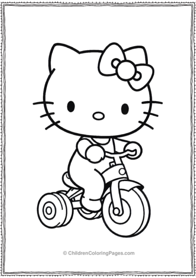 Hello-Kitty-Riding-A-Tricycle-With-Training-Wheels Free PDF Printable