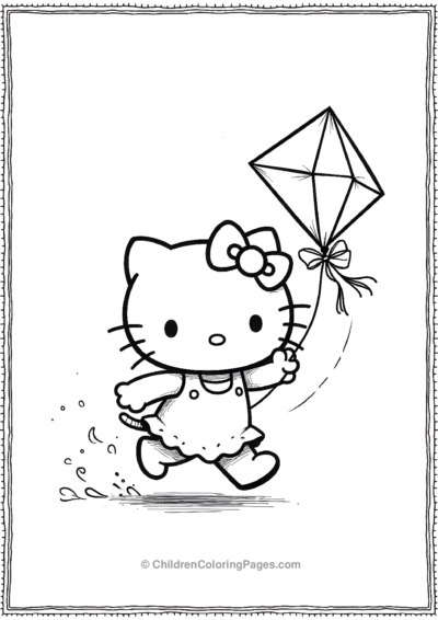 Hello-Kitty-Running-With-A-Diamondshaped-Kite-On-A Free PDF Printable