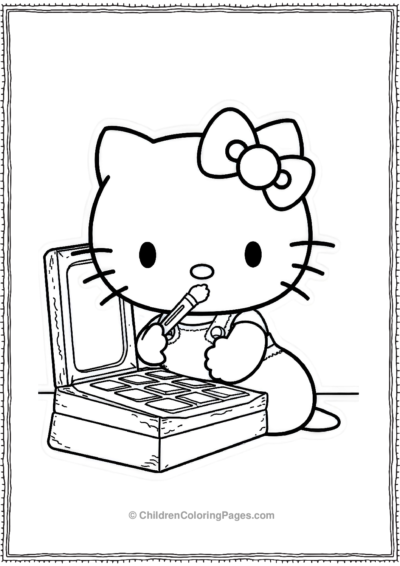 Hello-Kitty-Trying-On-Different-Lipsticks-And-Smile Free PDF Printable