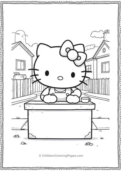 Hello-Kitty-With-A-Lemonade-Stand Free PDF Printable