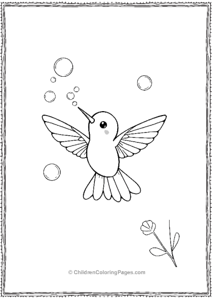 Hummingbird Blowing Bubbles Free PDF Printable