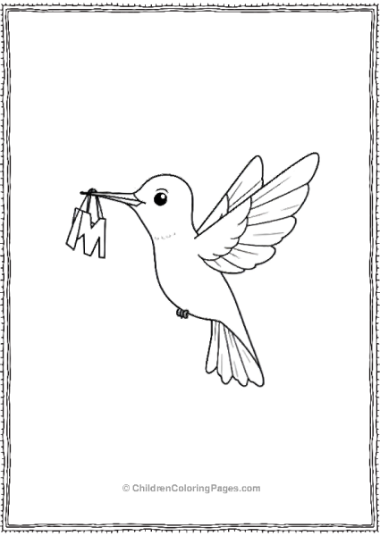 Hummingbird Carrying A Small Letter Free PDF Printable