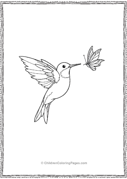 Hummingbird Chasing A Butterfly Free PDF Printable