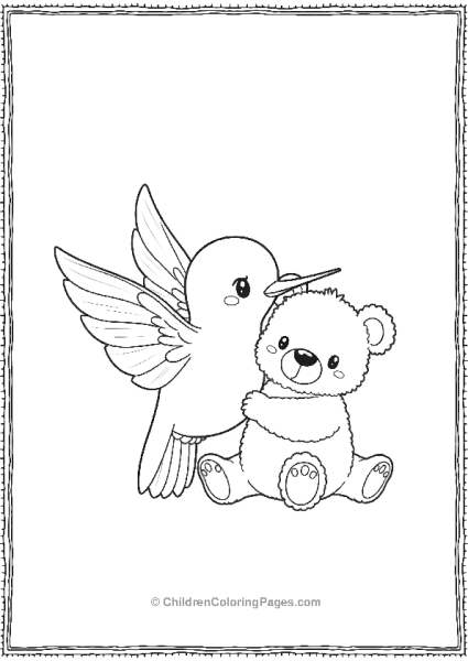 Hummingbird Cuddling With A Tiny Toy Free PDF Printable