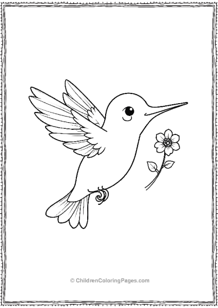 Hummingbird Dancing With A Tiny Flower Free PDF Printable